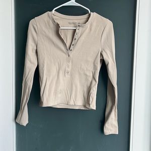 Abercrombie & Fitch ribbed button up top